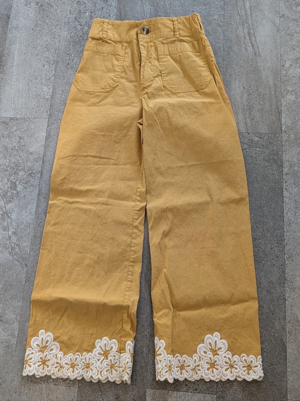 Maeve The Colette Floral Embroidered Pants